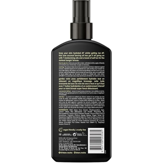 b.tan Best Tanning Oil | Get Tanned Intensifier Dry Spray - Fast, Dark Outdoor Sun Tan From Tan Accelerating Actives, Packed with Moisturizing Oils, No SPF, Austrailian Brand, 8 Fl Oz