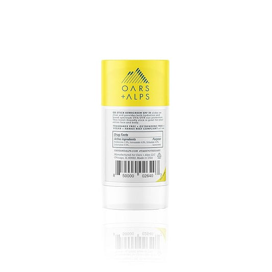 Oars + Alps Go Stick Clear SPF 35 Face Sunscreen, Skin Care Infused with Vitamin E and Antioxidants, Water and Sweat Resistant, TSA Friendly, 1.7 Oz, 1 Pack