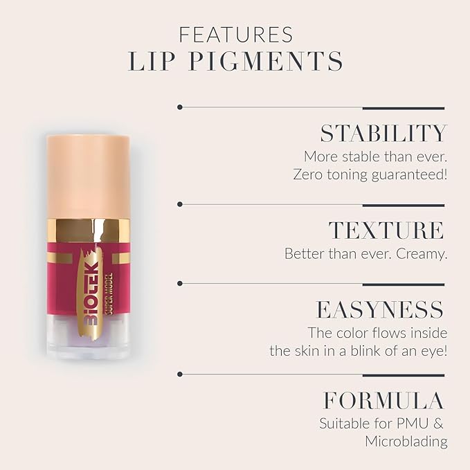 Biotek Lip Pigment for Permanent Makeup - Raspberry Color for Lip - Made in Italy - Supermodel 0,24 fl.oz.
