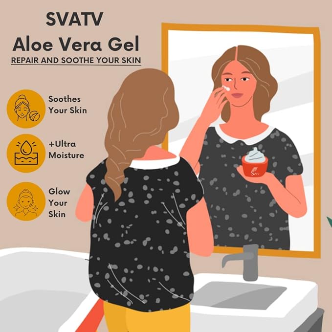 SVATV Papaya Aloe Vera Gel | Wrinkle reduction | Exfoliate the Skin | Helps in Skin Problems | Paraben & Sulfate Free - 200g | 7.05 Oz | 0.44 Lbs