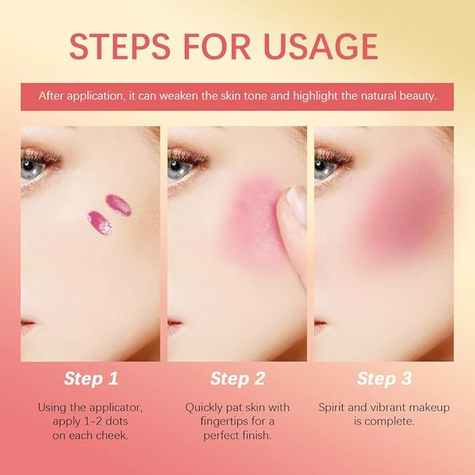 Liquid Blush For Cheeks, Soft Velvet Cream Blush Makeup (1#)
