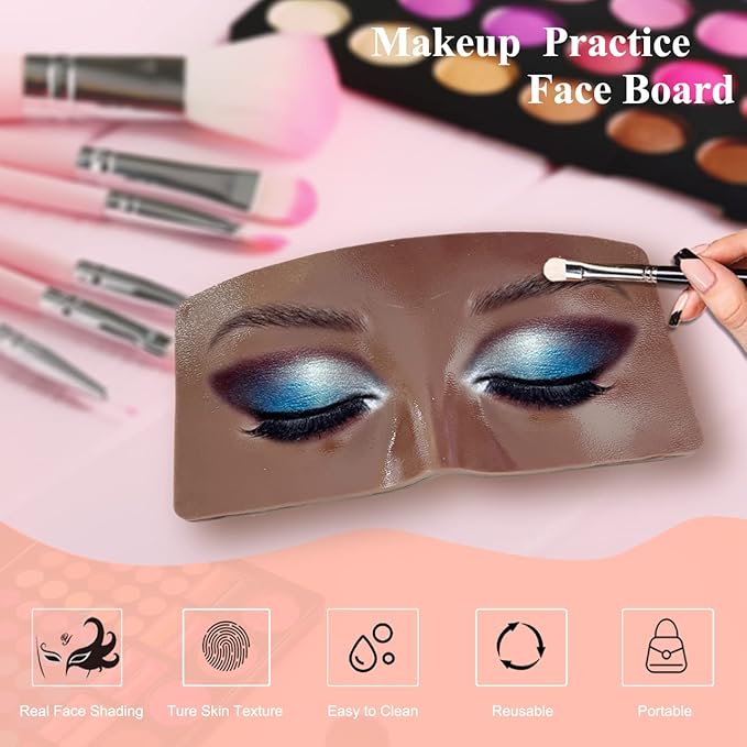 Makeup Practice Face Board, 3D Realistic Practice Makeup