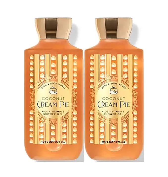 Bath and Body Works Coconut Cream Pie Shower Gel Gift Sets 10 Oz 2 Pack (Coconut Cream Pie)
