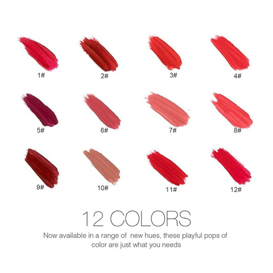12 Colors Lipgloss Packs, Cosmetics Matte Lip Plumper Lipgloss