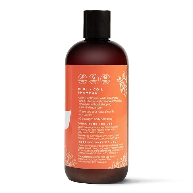 CIBU Curl + Coil Defining Cream | Long-Lasting Hold for Natural Wavy, Coily, Curly Hair | For African American Hair | 8 Ounces