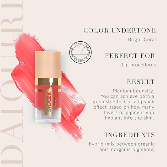 Biotek Lip Pigment for Permanent Makeup - Bright Coral Color for Lip - Made in Italy - Daiquiri 0,24 fl.oz.
