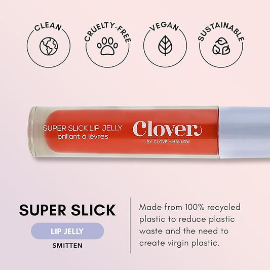 Clover Super Slick Lip Gloss | Non Sticky Lip Jelly, Moisturizing And Hydrating Pigmented Lip Gloss | Cruelty-Free & Vegan Lip Makeup | Shade - Smitten