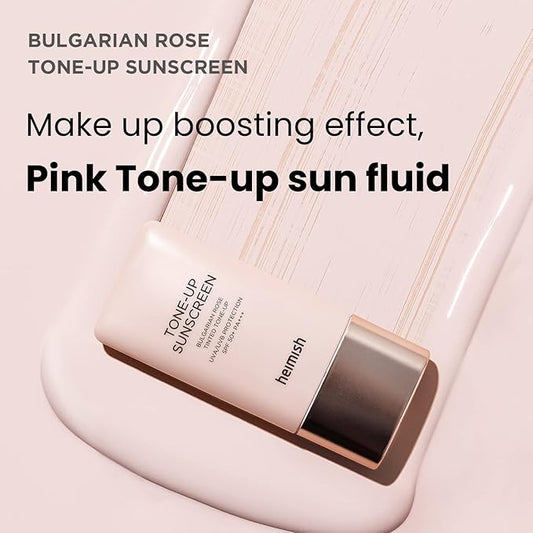 heimish Bulgarian Rose Tone-up Sunscreen SPF50+ PA+++ 1.01 fl.oz / 30ml | All-In-One Make up sunscreen | UV Protection, Primer, Tone up, moisture Facial cream, Korean Beauty