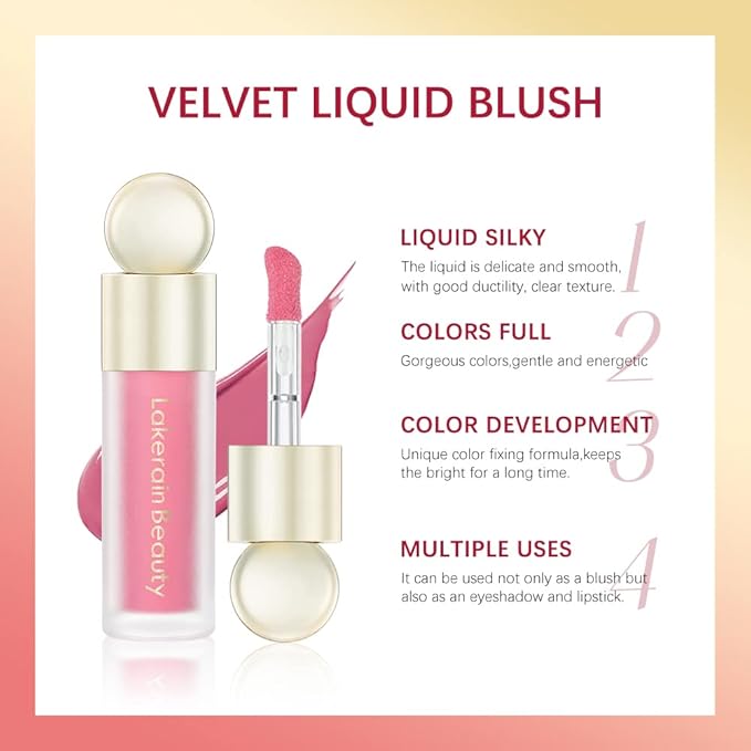 Liquid Blush For Cheeks, Soft Velvet Cream Blush Makeup (1#)