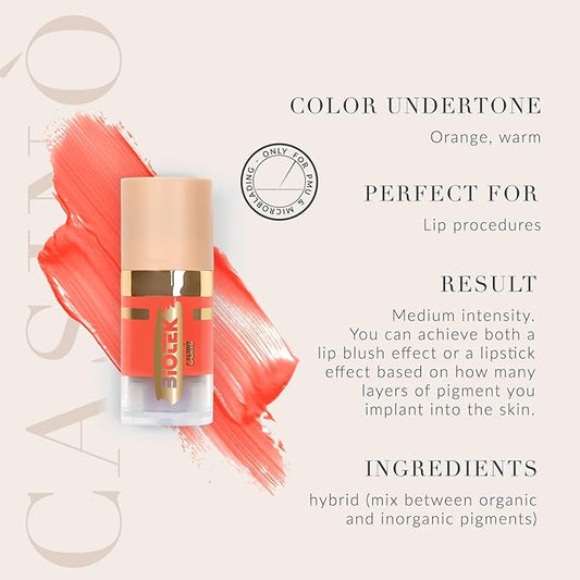 Biotek Lip Pigment for Permanent Makeup - Orange Peach Color for Lip - Made in Italy - Casinò 0,24 fl.oz.