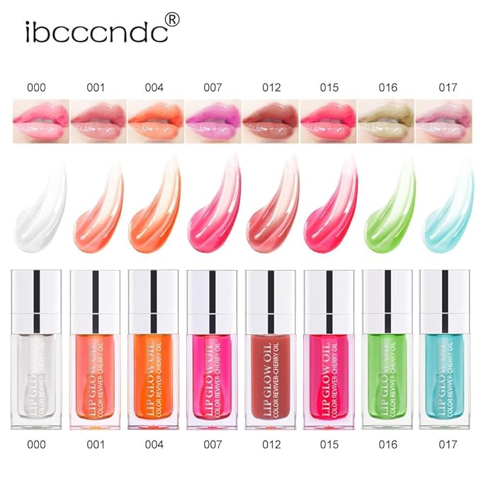 Hydrating Lip Glow Oil, Moisturizing Lip Glow Oil, Nourishing Glossy Transparent Lip Oil, Plumping Lip Oil, Lip Balm, Non-sticky Tinted Toot Lip Balm for Lip Care (CLEAR) 0.2 OZ