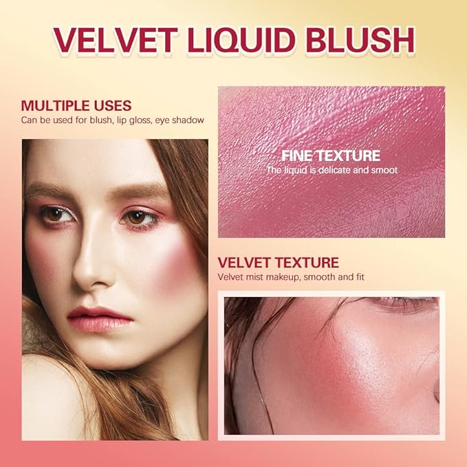 Liquid Blush For Cheeks, Soft Velvet Cream Blush Makeup (4#)