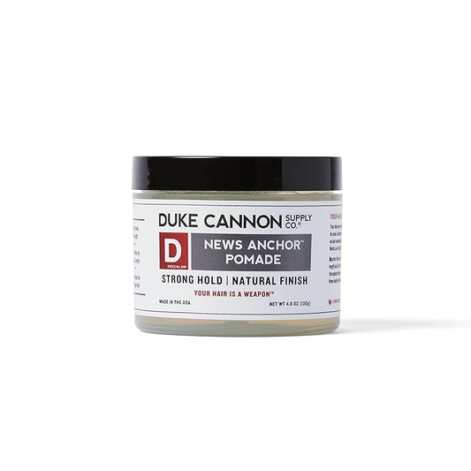 Duke Cannon Supply Co. - News Anchor Pomade, Sandalwood and Citrus Hints (4.6 oz) Natural Matte, Medium-to-Strong Hold Pomade for All Hair Types
