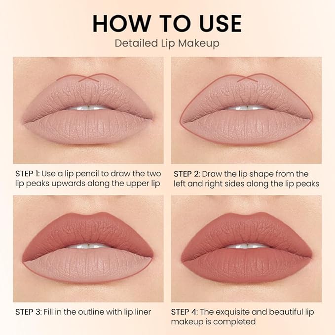 12 Colors Lip Liner Pencils Pack Set,12Pcs Natural Nude Brown Lipliner Bundle, Creamy Matte Labiales, Cool Tone Neutral Pink for Lip Makeup-set15