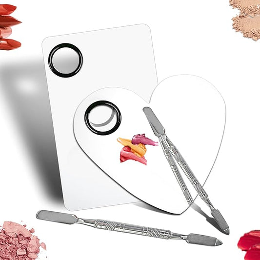 Upgrade Mixing Makeup Palette, Heart Stainless Steel Cosmetic