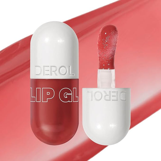 Lip Plumper Gloss High-Shine Liquid Lip Plumping Color, Long-Lasting Plumper Pout, Moisturizing, Non-Sticky With Natural Ginger Extract Portable 6 Colors (03#Peach)