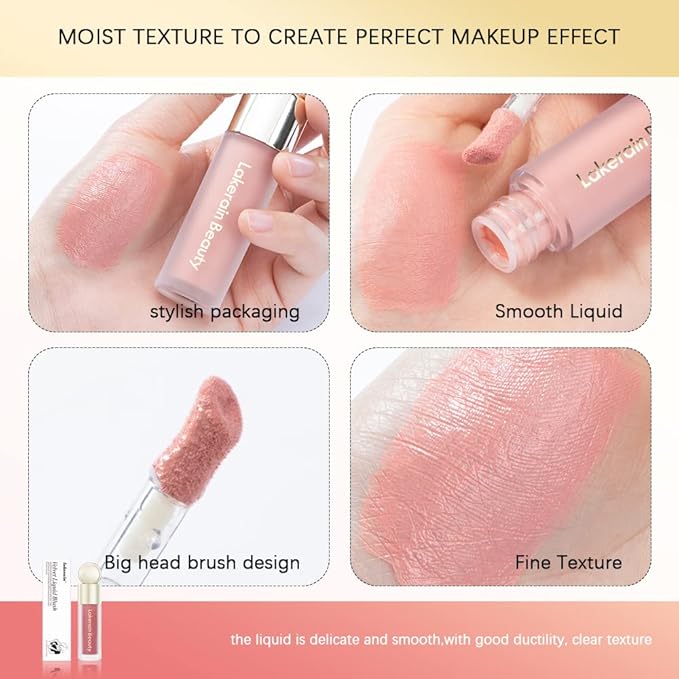 Liquid Blush For Cheeks, Soft Velvet Cream Blush Makeup (2#)