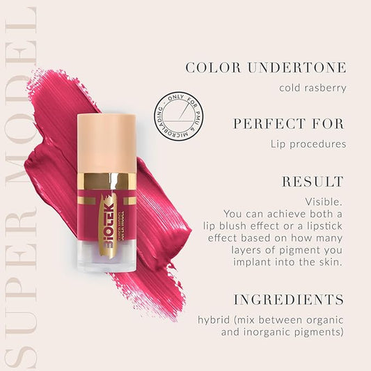 Biotek Lip Pigment for Permanent Makeup - Raspberry Color for Lip - Made in Italy - Supermodel 0,24 fl.oz.