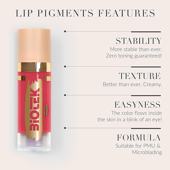Biotek Lip Pigment for Permanent Makeup - Bright Cherry Color for Lip - Made in Italy - Dream 0,61 fl.oz.