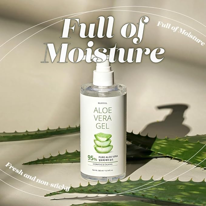 EUNYUL Aloe Vera Soothing Gel 95% 10. 14 fl. oz. / 300ml Korean Skincare, Body Care, After Sunburn