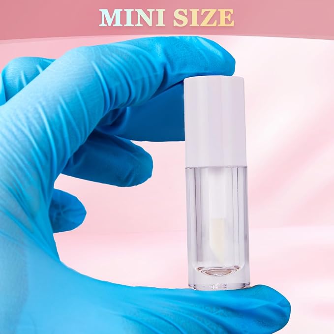 12pcs 2.5ml Empty Lip Gloss Tubes with Wand Cute Lip Gloss Containers Refillable Cosmetic Lip Balm Tubes Lip Gloss Supplies Kit + 2pcs Syringes (White)