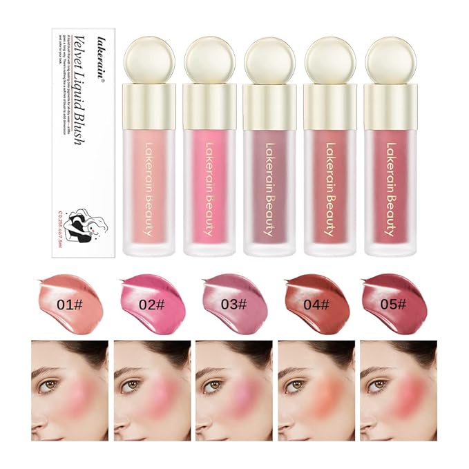 Liquid Blush For Cheeks, Soft Velvet Cream Blush Makeup (1#)