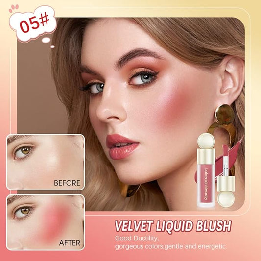 Liquid Blush For Cheeks, Soft Velvet Cream Blush Makeup (5#)