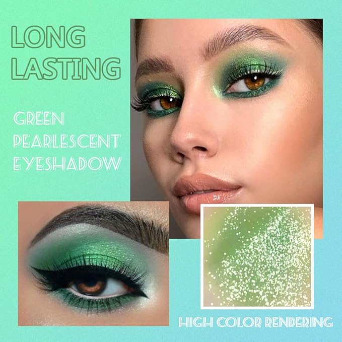 9 Colors Shimmer Matte Green Eyeshadow Palette. Highly