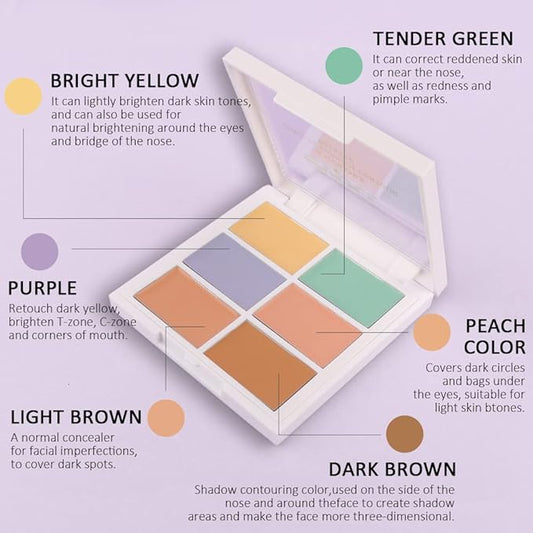 Concealer Cream Makeup Palette Color Corrector,Under Eye Brightener for Beginners