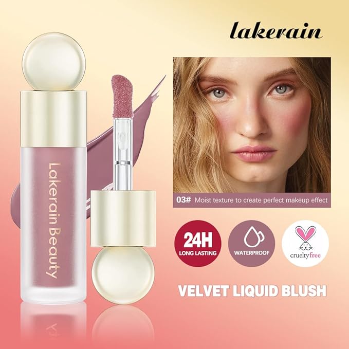 Liquid Blush For Cheeks, Soft Velvet Cream Blush Makeup (2#)