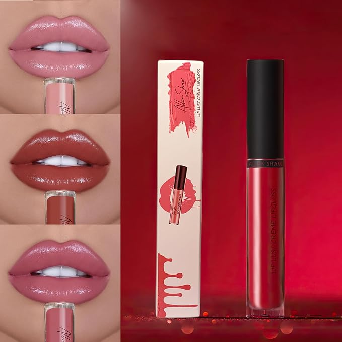 12 Color Cream Lip Gloss, 12 Colors Cream Texture Lipstick Waterproof, Long-Lasting Moisturizing Velvet Lip Gloss，Waterproof Lip Gloss Moisturising Liquid Lipstick(#3#5#12，3pcs)
