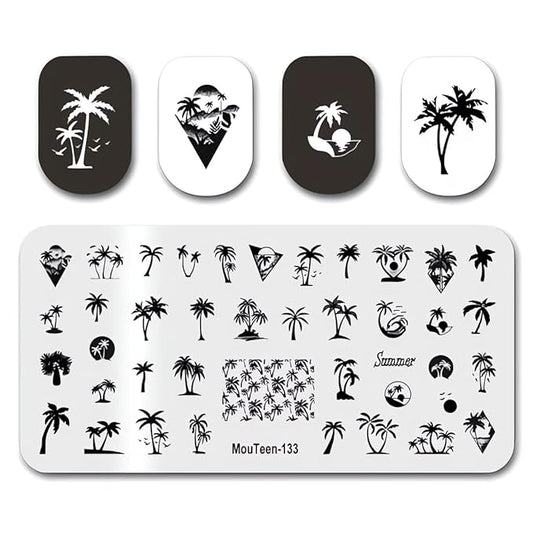 Summer nail art stamping plates