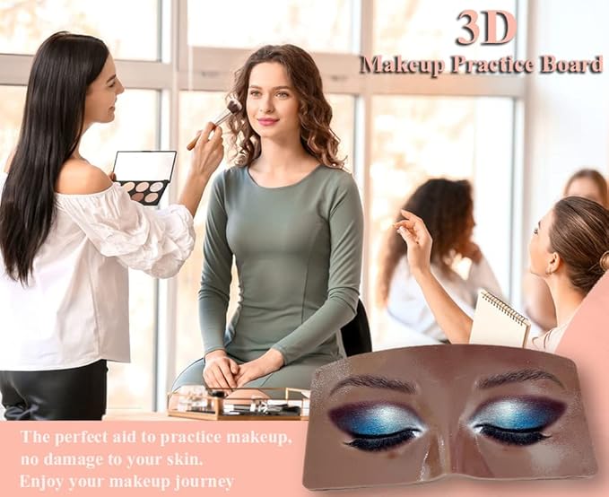 Makeup Practice Face Board, 3D Realistic Practice Makeup