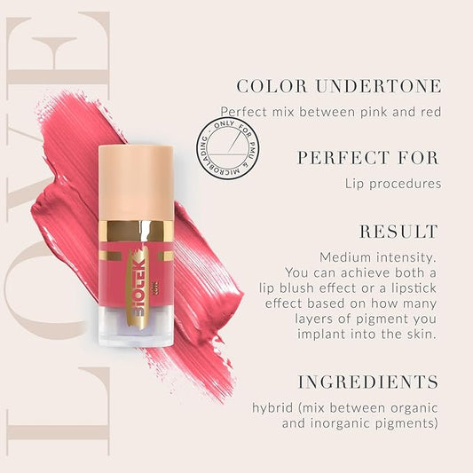 Biotek Lip Pigment for Permanent Makeup - Pink Color for Lip - Made in Italy - Love 0,24 fl.oz.