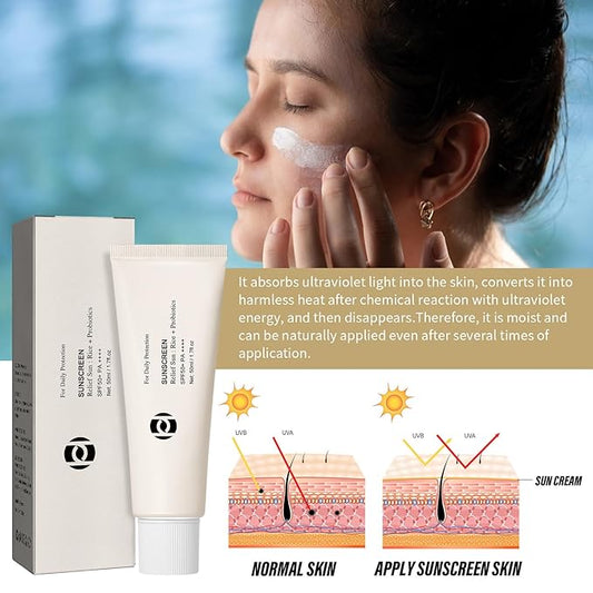 Relief Sun Rice+ & Organic Sunscreen SPF50+ - Premium Korean Formula PA++++ Rice Sunscreen with Probiotics SPF50+ - UV Defense Suited for All Skin Types 50ml 2 Pack