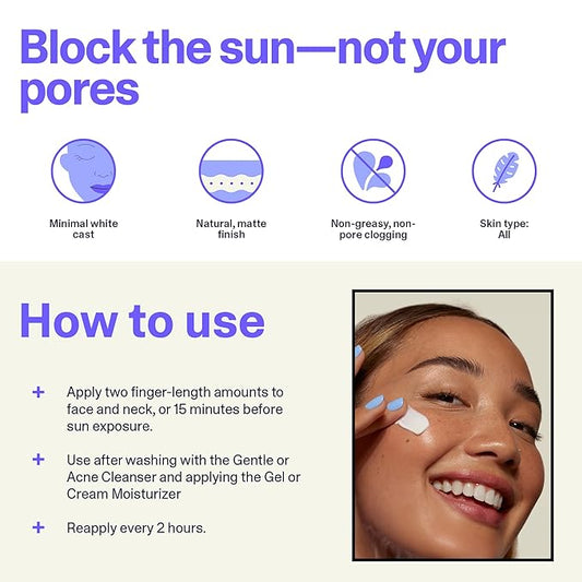 Curology Everyday Sunscreen for Face, SPF 30 Mineral Sunscreen Face Moisturizer with Zinc Oxide, Minimizes White Cast, Non-Greasy Finish, 2.02 fl oz