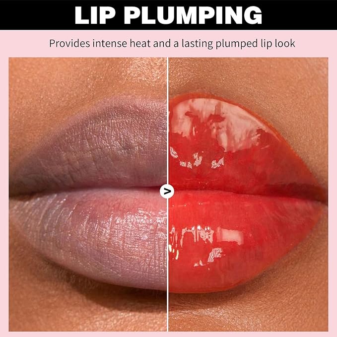 Erinde Natural Ginger Lip Plumping Booster Oil, Ultra-Hydrating & Nourishing Plumper, Glossy Finish Fuller Lip Plumper Gloss for Women Girls, G06