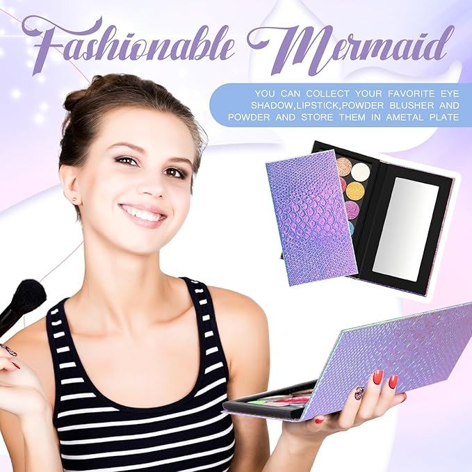 2 Pieces Magnetic Palette Mermaid Empty Palette