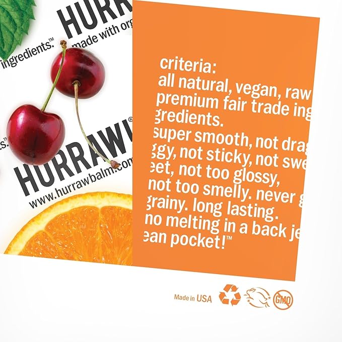 Hurraw! Huckleberry Lip Balm: Organic, Certified Palm