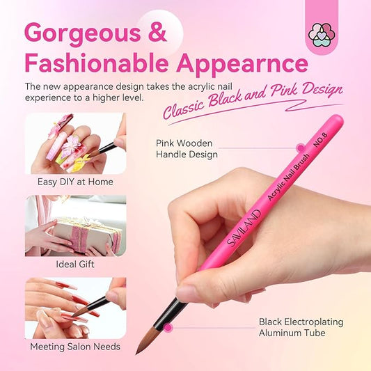 SAVILAND Acrylic Nail Brushes Set: