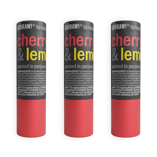 Hurraw! Cherry & Lemon Lip Balm,