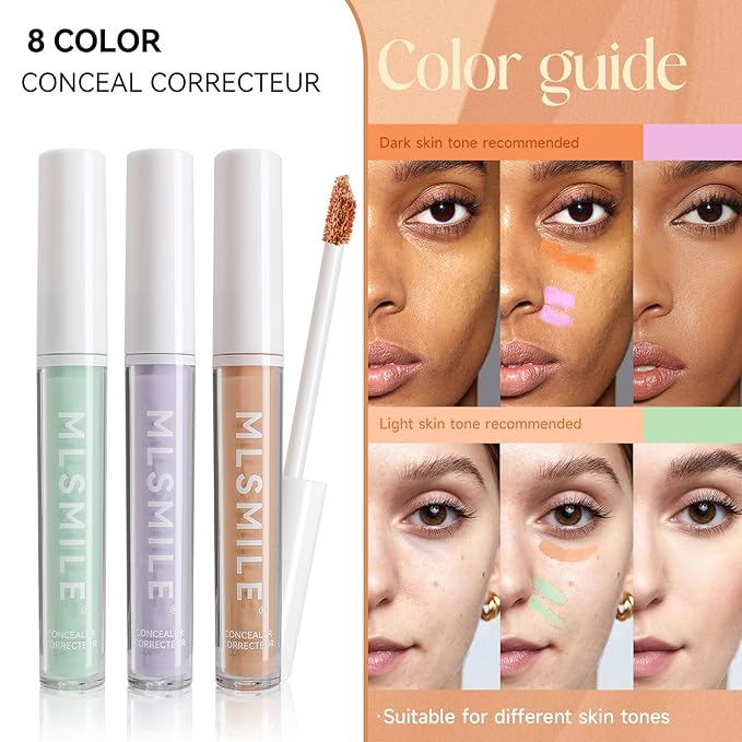 Color Liquid Conceal Contour Foundation, Waterproof 8 Colors Tone, 06