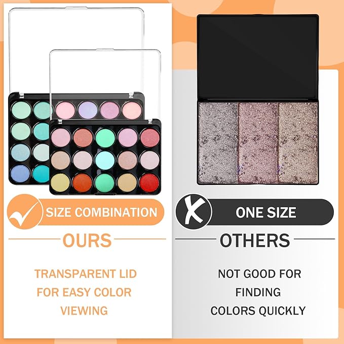 6 Pcs Empty Magnetic Makeup Palette with Clear