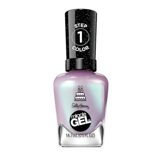 Sally Hansen Miracle Gel, Affairy to Remember, Long Lasting, Gel-Like Formula, No UV Lamp Needed, Semi Opaque, Shimmery Blue Nail Polish