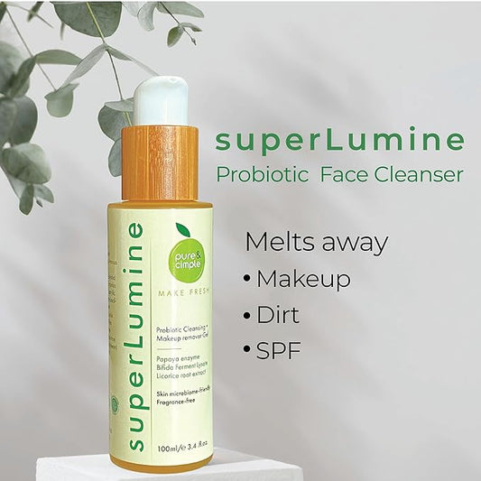 Pure Cimple Probiotic Face Cleanser - Gentle Makeup Remover with Papaya Enzyme for Dry, Sensitive Skin