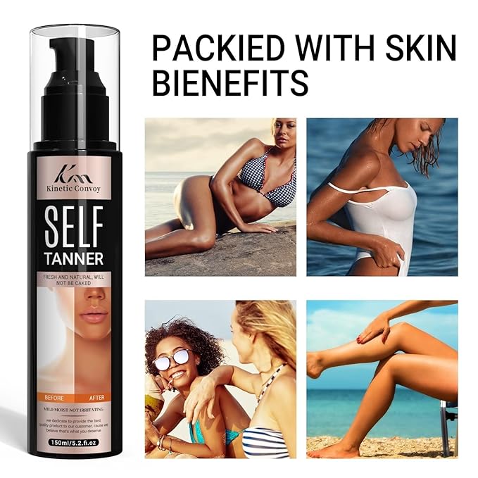 Self Tanner Tanning Lotion-Nice smell,Natural & Organic Ingredients Clear Self Tan - Sunless Tanning Lotion Best Sellers for Face,Body,and Legs. Moisturizer for Fair to Medium Skin