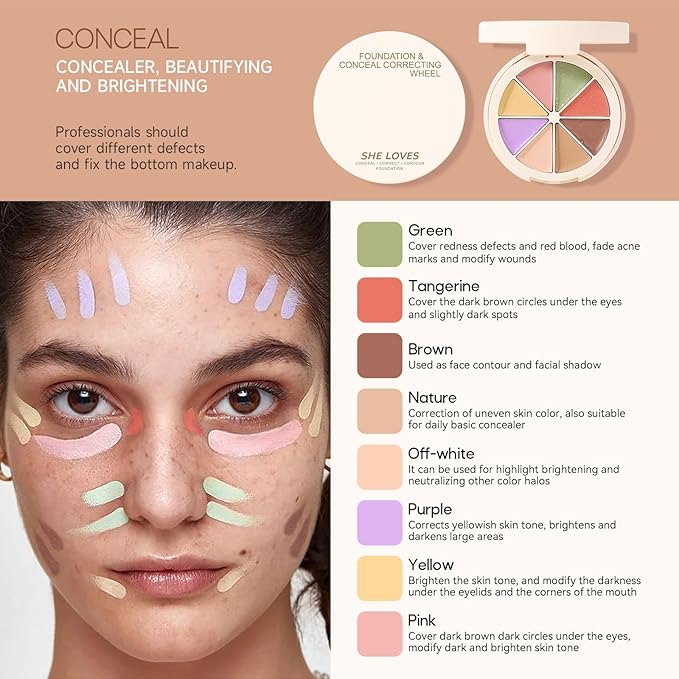Professional Makeup Cream Contour Palette, Joyeee 8 Colours