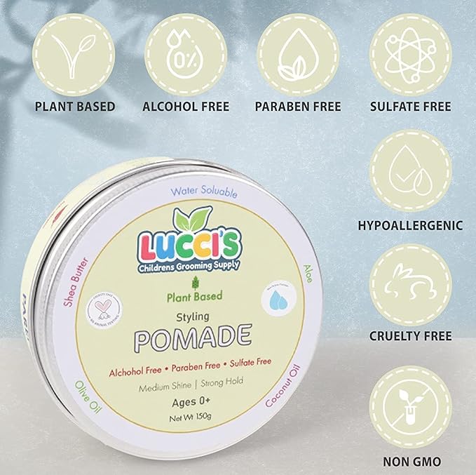 Baby Hair Gel – 5oz Plant-Based Styling Hair Pomade for Infants – No Parabens or Sulphates – Medium Shine and Strong Hold Hair Paste for Kids