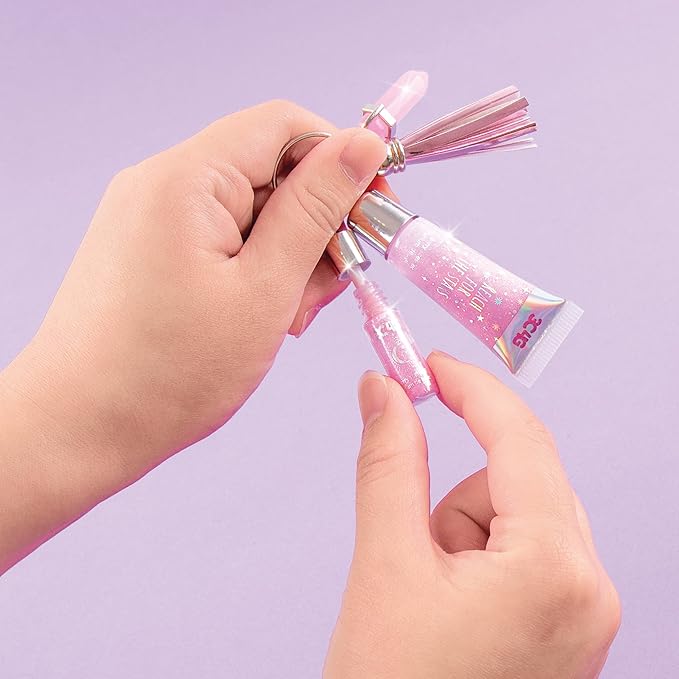 3C4G Celestial Keychain Lip Gloss, Berry Flavor, Lovely Lavender Tint with a Shimmery Finish, for Ages 8 and up by Make It Real