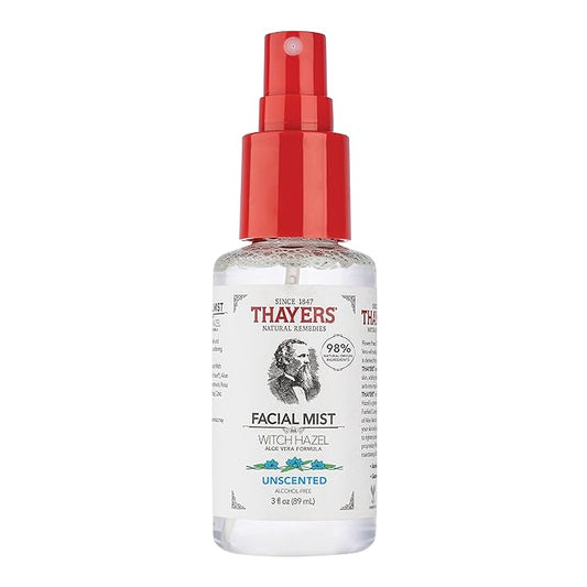 THAYERS Witch Hazel Facial Mist Toner with Aloe Vera, Unscented, Trial Size, 3 Ounce (Pack of 3)